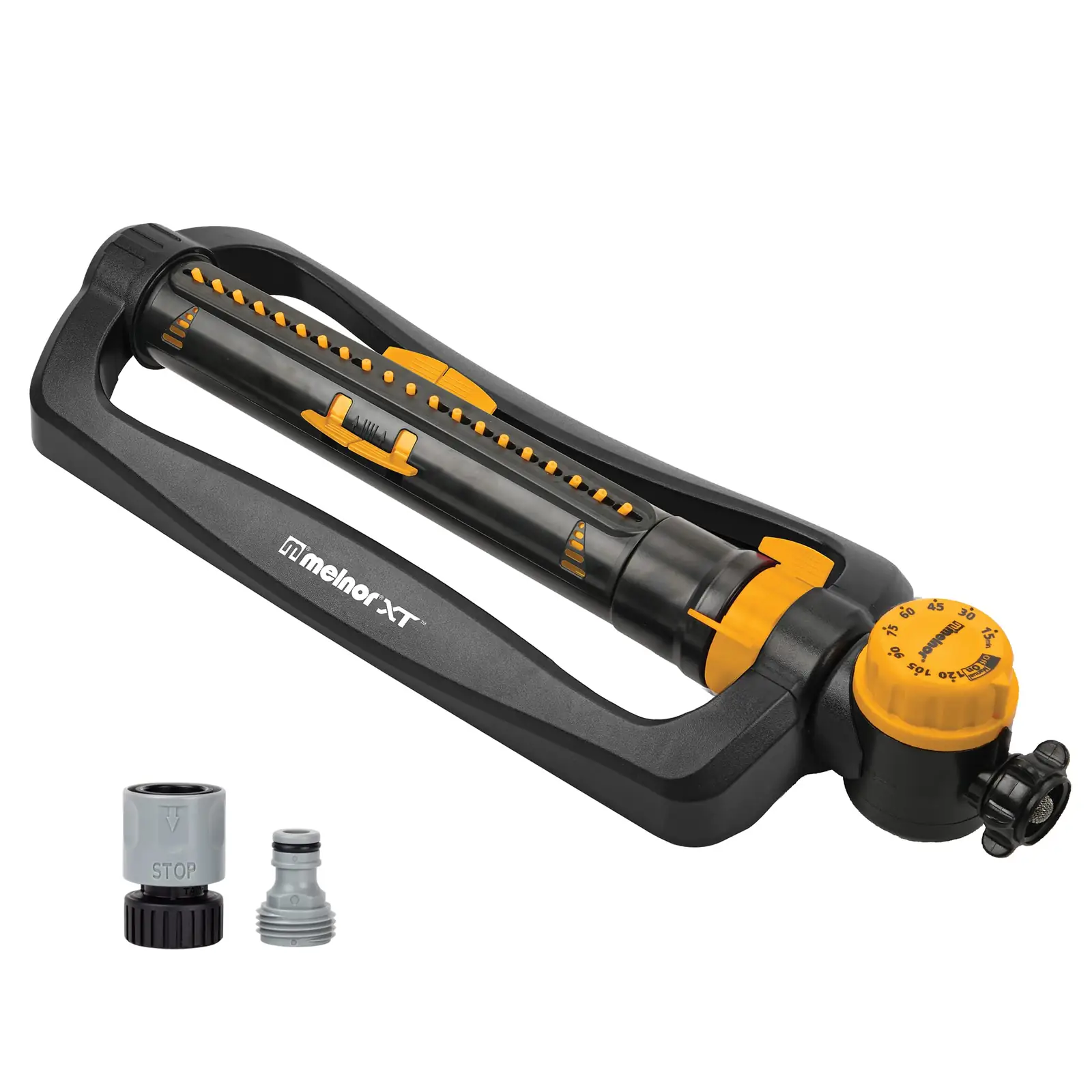 Melnor 65133AMZ sprinkler eestvaates must-kollane plastik